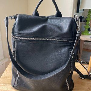 Miztique Vegan Leather Black Backpack Tote